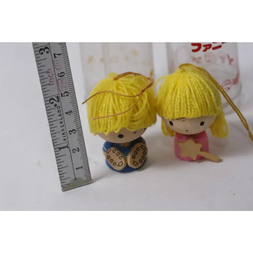 1976 Sanrio Patty & Jimmy Mini Doll Lot Wooden Figurines w Boxes ~260817-WH 1003